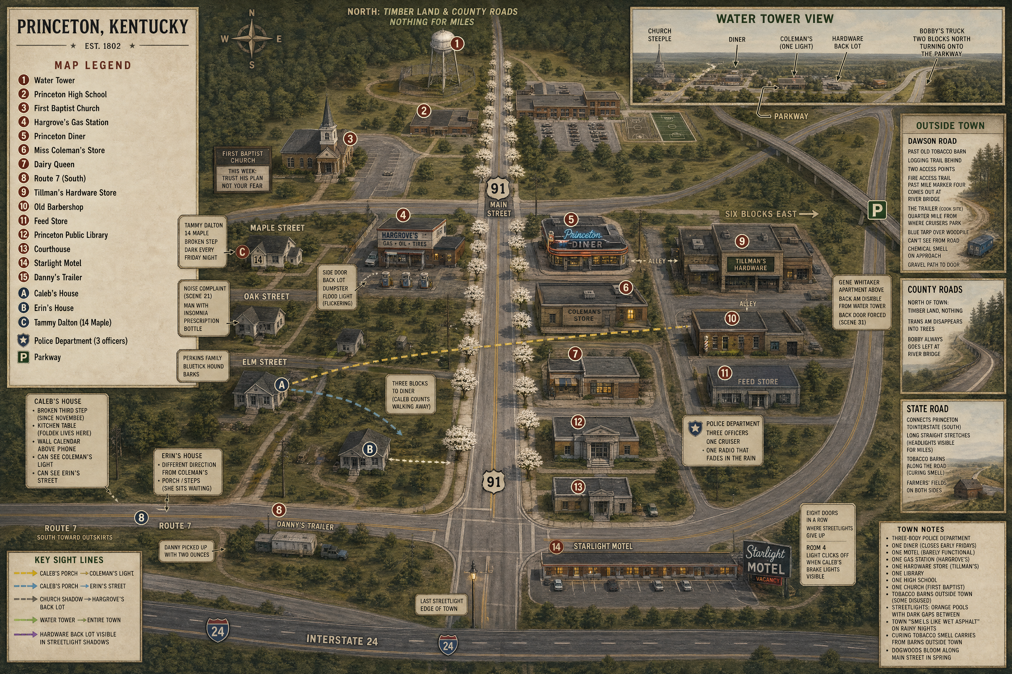Map of Princeton, Kentucky - Young Cop